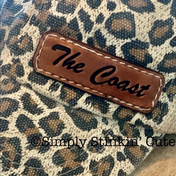 Leopard SnapBack baseball cap with customized leather patch reading “The Coast” - Picture 5 of 5